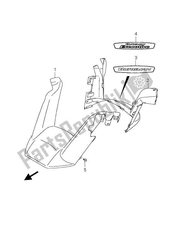 All parts for the Handle Cover of the Suzuki AN 650A Burgman Executive 2006