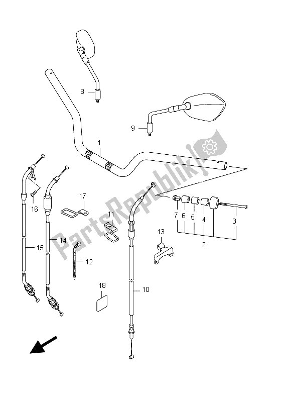 Tutte le parti per il Manubrio (sfv650a E21) del Suzuki SFV 650A Gladius 2012