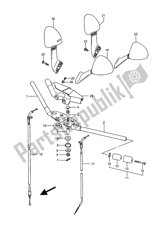 Todas las partes para Manillar de Suzuki GSX 1100F 1989