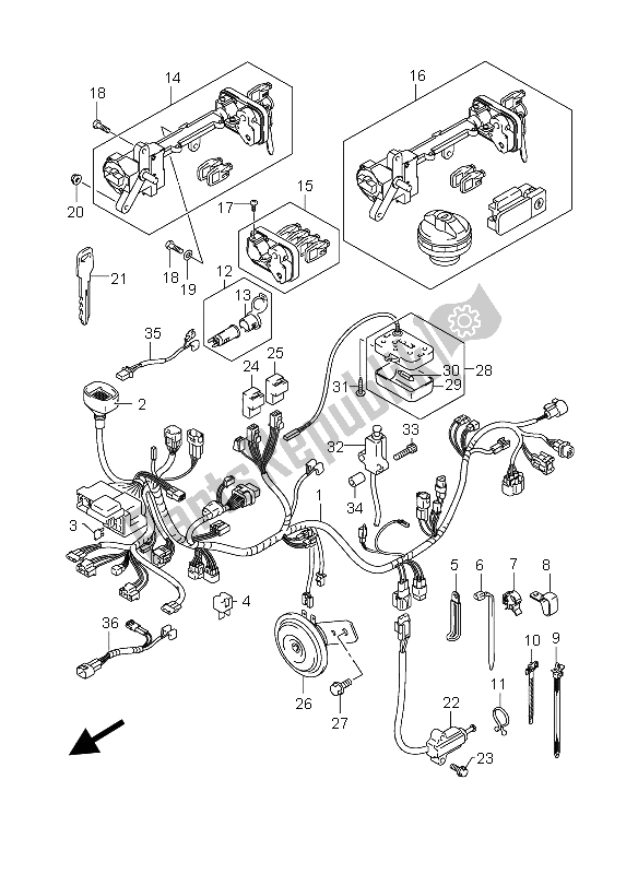 Todas las partes para Mazo De Cables (an400 P37) de Suzuki Burgman AN 400S 2006