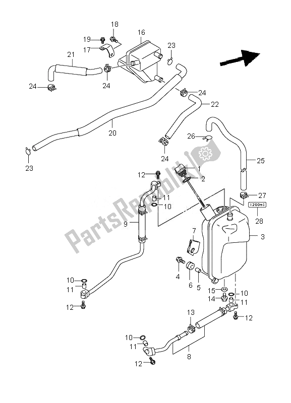 All parts for the Oil Hose of the Suzuki LT R 450 Quadracer 2007