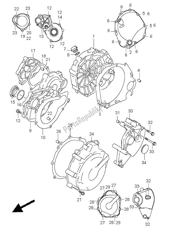 Todas las partes para Tapa Del Cárter de Suzuki GSX R 1000 2003