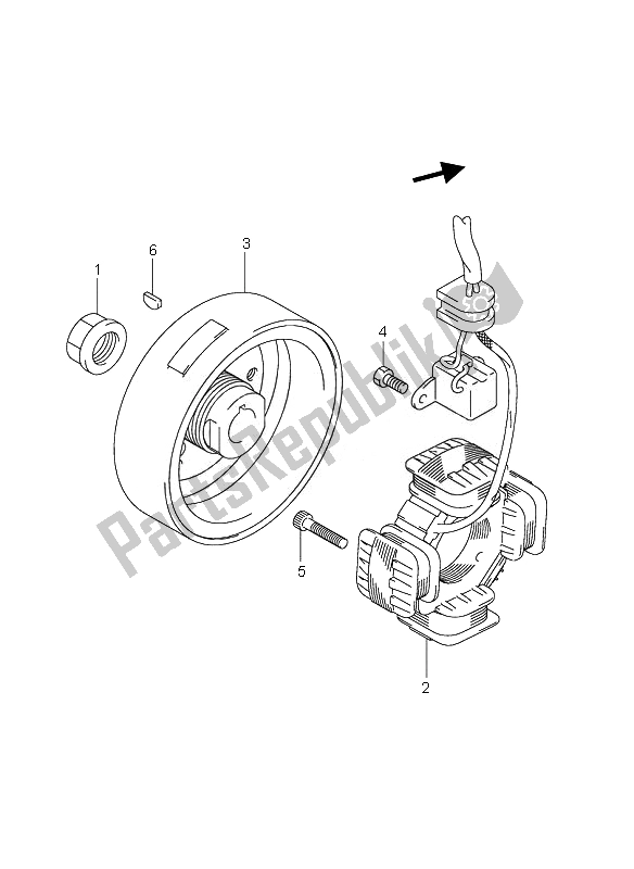 All parts for the Magneto of the Suzuki LT Z 90 4T Quadsport 2010