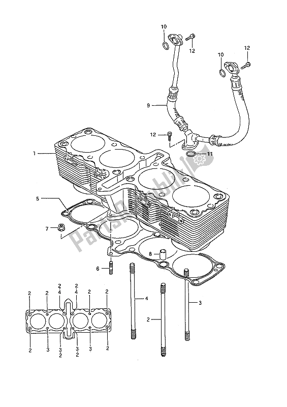 Todas las partes para Cilindro de Suzuki GSX 1100F 1989