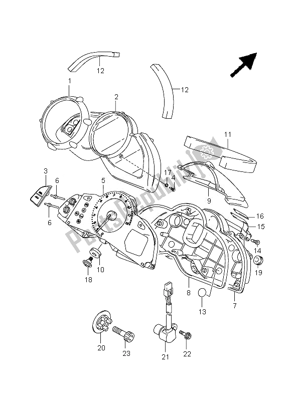 Tutte le parti per il Tachimetro del Suzuki GSX 1300 BKA B King 2010