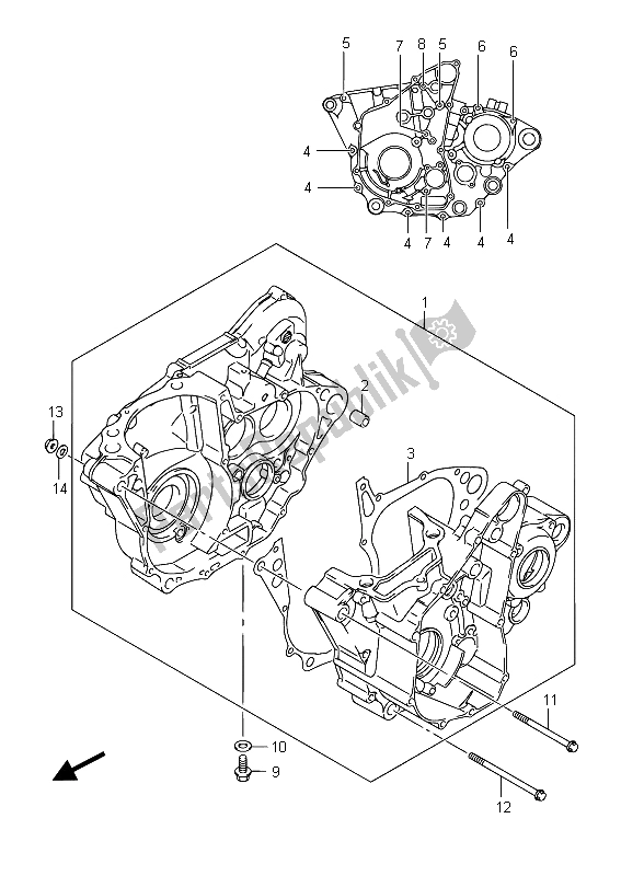 Todas as partes de Bloco Do Motor do Suzuki RMX 450Z 2015