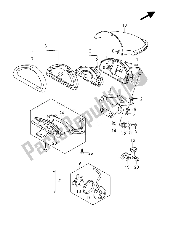 Toutes les pièces pour le Compteur De Vitesse du Suzuki VZ 800 Intruder 2010