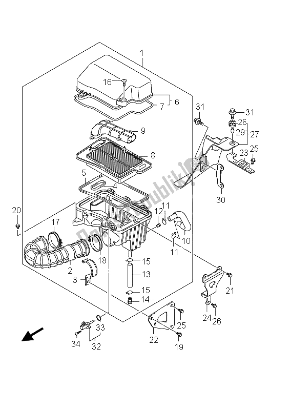 Tutte le parti per il Filtro Dell'aria del Suzuki Burgman AN 400 AZA 2012