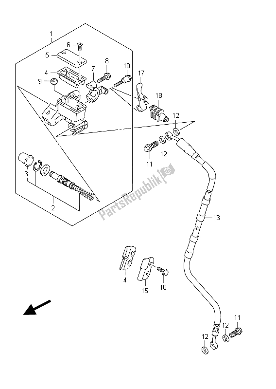 Tutte le parti per il Pompa Freno Anteriore del Suzuki RM Z 250 2011