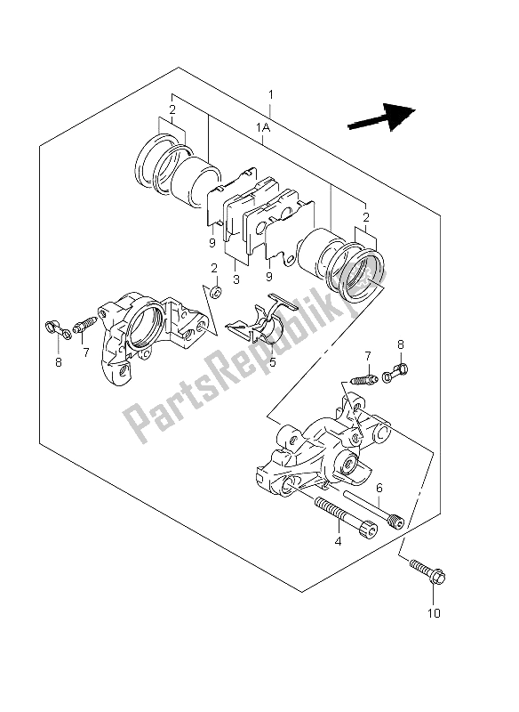 Tutte le parti per il Pinza Posteriore del Suzuki GSX R 1000 2001