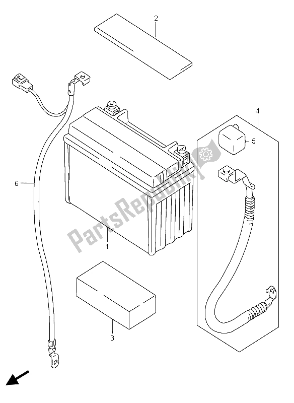 Toutes les pièces pour le Batterie du Suzuki GSX 600F 2004