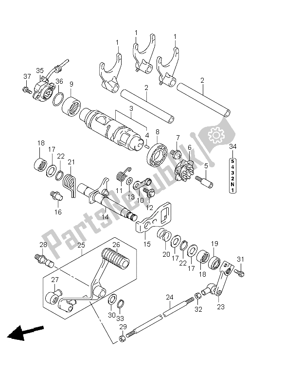 Todas las partes para Cambio De Marchas de Suzuki VZR 1800R M 1800 Intruder 2006