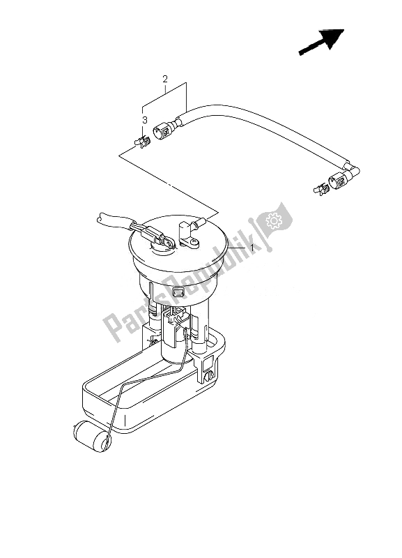 All parts for the Fuel Pump of the Suzuki LT A 450X Kingquad 4X4 2007