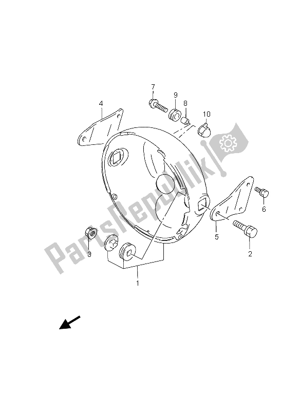 Toutes les pièces pour le Boîtier De Phare (sans Capot) du Suzuki GS 500 EF 2005