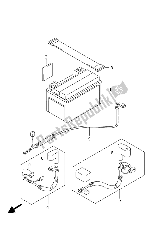 All parts for the Battery of the Suzuki UH 125 Burgman 2009