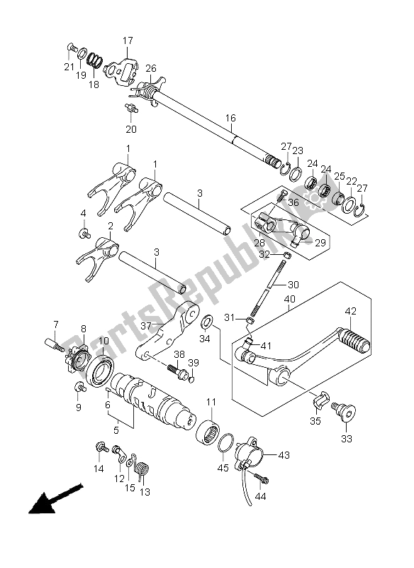 All parts for the Gear Shifting of the Suzuki GSX 650F 2008