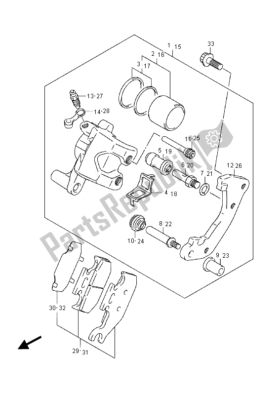 Wszystkie części do Zacisk Przedni Suzuki LT A 500 XZ Kingquad AXI 4X4 2014