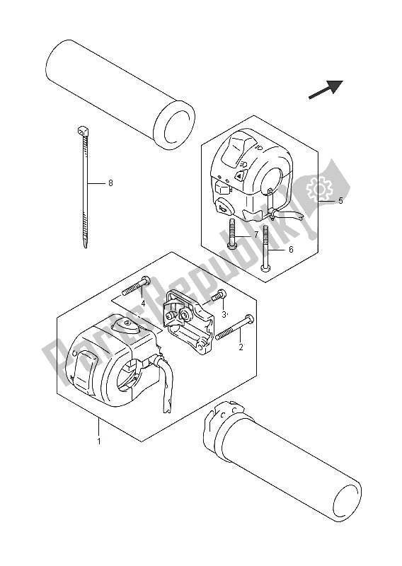 All parts for the Handle Switch of the Suzuki VZ 800 Intruder 2016