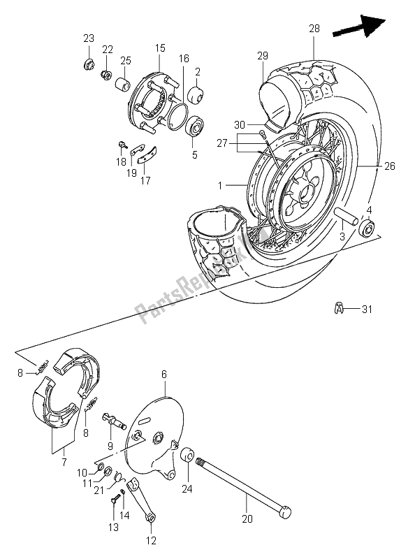 Todas las partes para Rueda Trasera de Suzuki VS 800 Intruder 1996