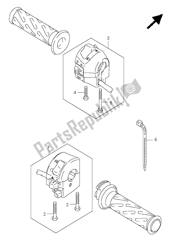 Tutte le parti per il Interruttore Maniglia (sv1000s-s1-s2) del Suzuki SV 1000 NS 2004