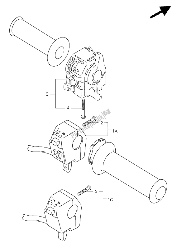 Tutte le parti per il Interruttore Maniglia del Suzuki DR 650 SE 1999