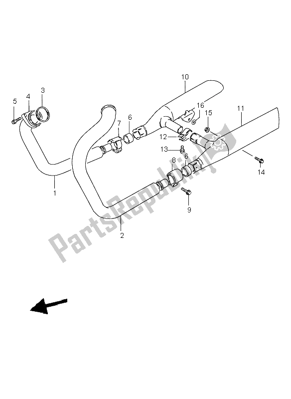 Tutte le parti per il Silenziatore del Suzuki VS 800 Intruder 1998