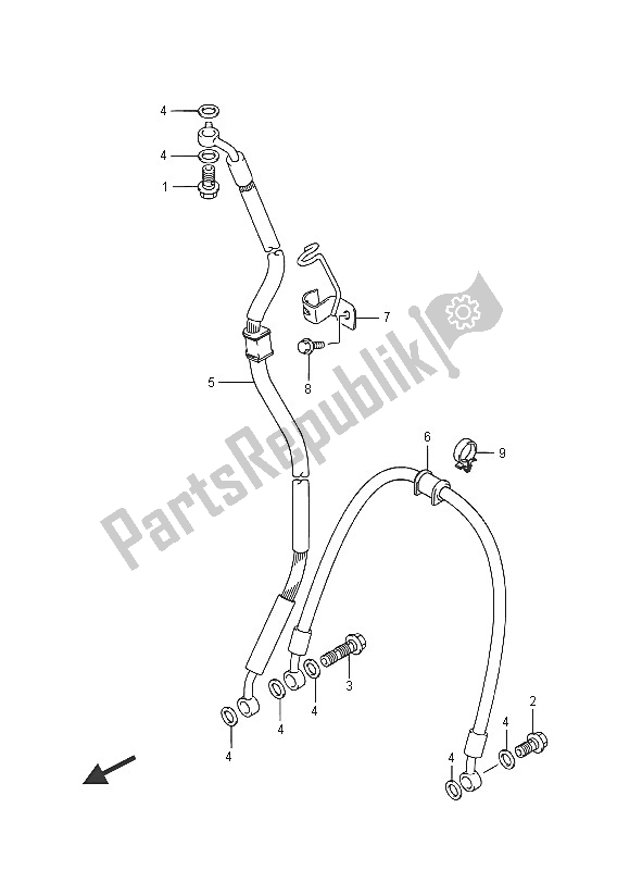 All parts for the Front Brake Hose of the Suzuki GSX R 600 2016