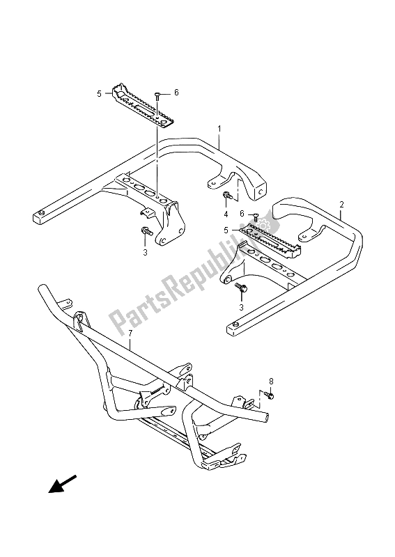 Toutes les pièces pour le Repose Pieds du Suzuki LT A 750 XZ Kingquad AXI 4X4 2015