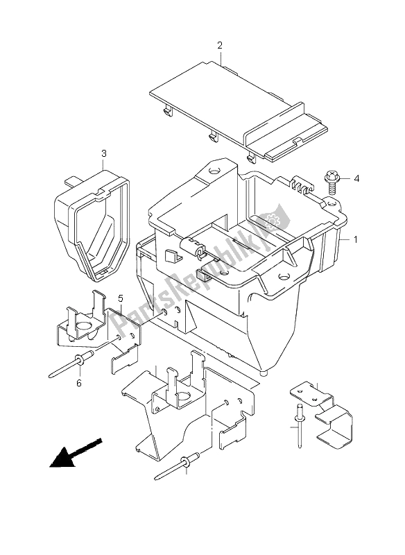 All parts for the Battery Holder of the Suzuki RV 125 Vanvan 2005