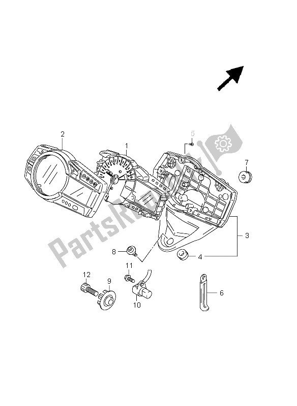 All parts for the Speedometer of the Suzuki GSX R 750 2011