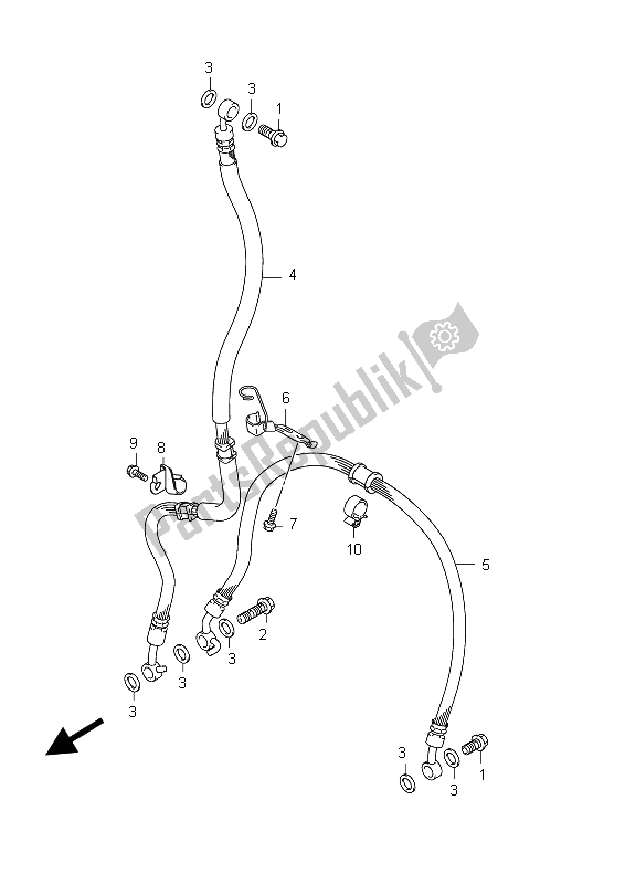 Tutte le parti per il Tubo Freno Anteriore (gsx650f E21) del Suzuki GSX 650 FA 2012