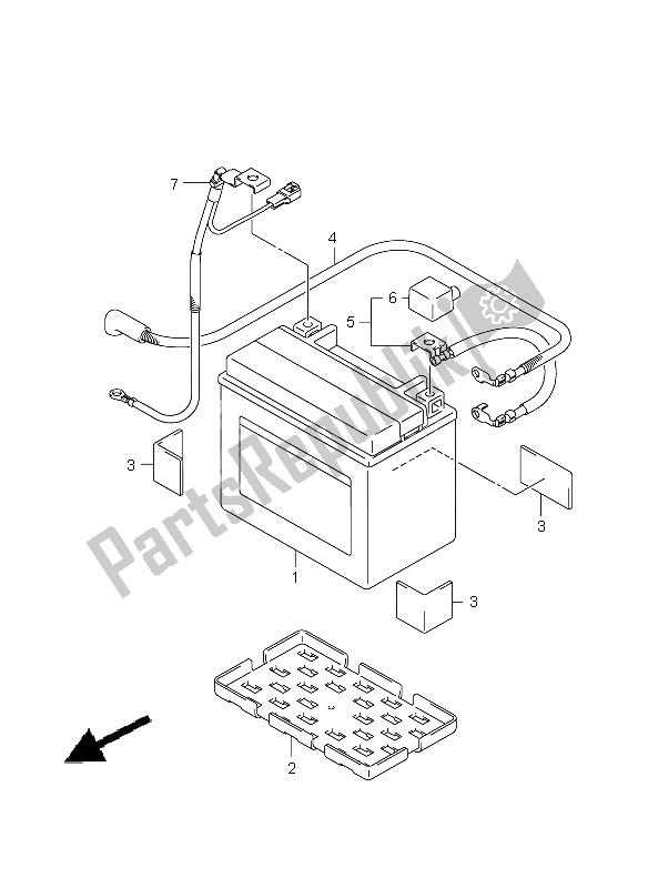 All parts for the Battery of the Suzuki GSX 1300R Hayabusa 2008