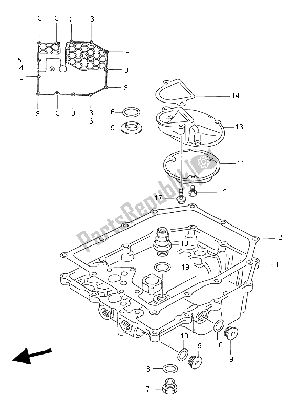 Todas las partes para Colector De Aceite de Suzuki GSF 600 NS Bandit 1998