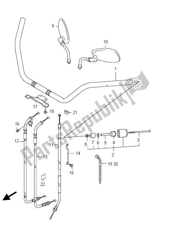 Todas as partes de Guiador (vl800t E24) do Suzuki C 800 VL Intruder 2012