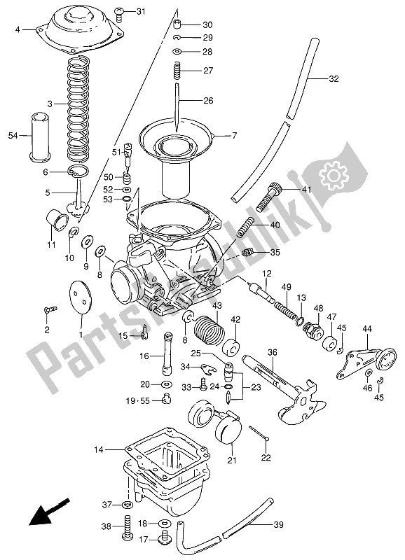 All parts for the Carburetor of the Suzuki GN 250E 1991