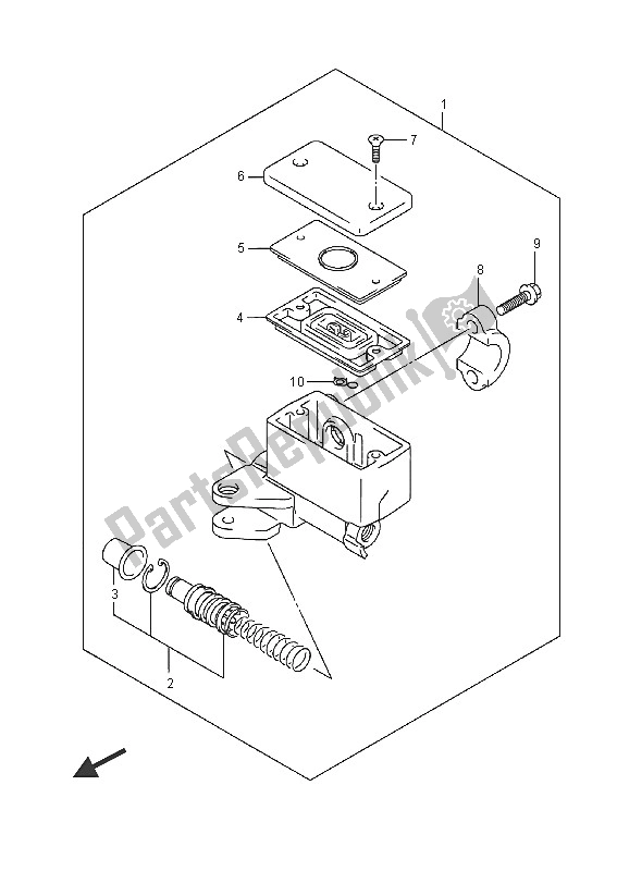 All parts for the Front Master Cylinder of the Suzuki AN 650Z Burgman Executive 2016