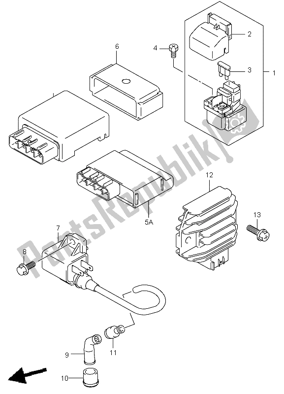 All parts for the Electrical of the Suzuki LT A 400 Eiger 4X2 2005