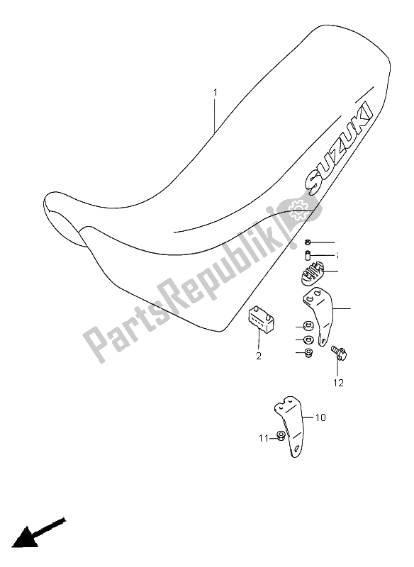 All parts for the Seat of the Suzuki DR 650 SE 1999