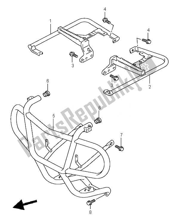 Tutte le parti per il Poggiapiedi del Suzuki LT A 400F Eiger 4X4 2007