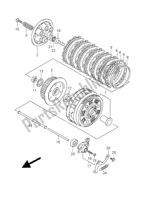 All parts for the Clutch of the Suzuki SV 650 NS 2004