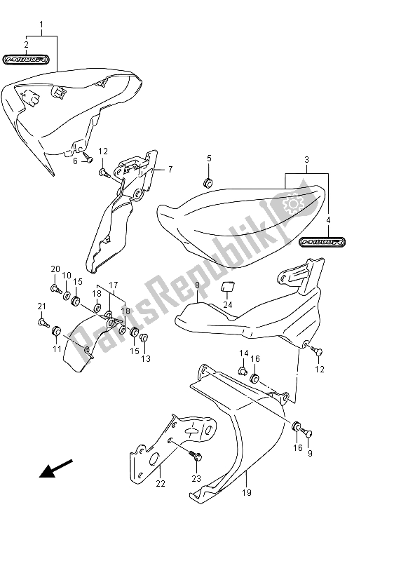 Todas las partes para Cubierta Lateral (vzr1800bzuf E19) de Suzuki VZR 1800 BZ M Intruder 2015