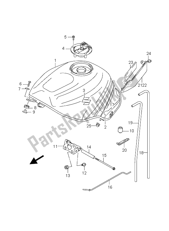 Tutte le parti per il Serbatoio Carburante (gsx-r750x) del Suzuki GSX R 750X 2005