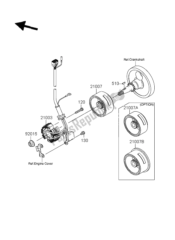 All parts for the Generator of the Suzuki RM Z 250 2006