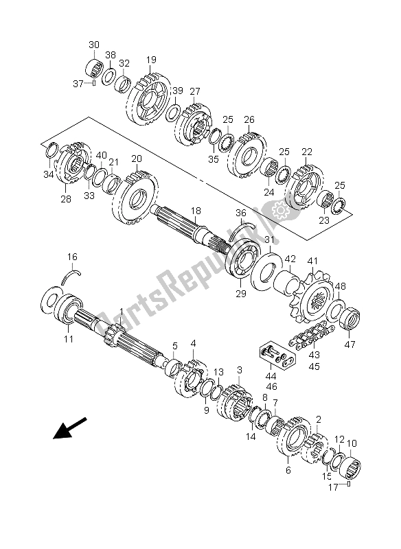 All parts for the Transmission of the Suzuki GSX R 600X 2005