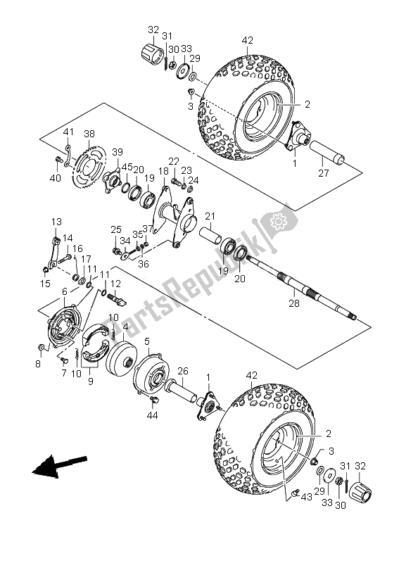 All parts for the Rear Wheel of the Suzuki LT Z 50 4T Quadsport 2010