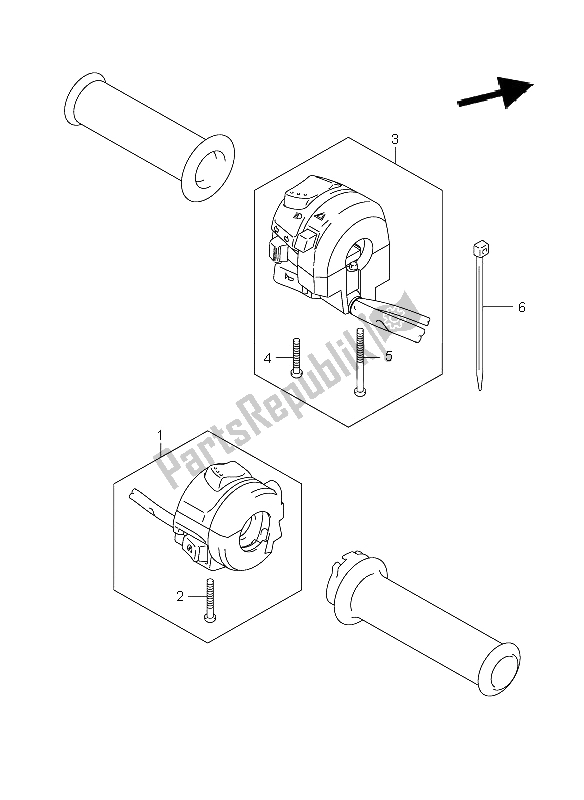 Tutte le parti per il Interruttore Maniglia del Suzuki GSF 1250 Nassa Bandit 2009