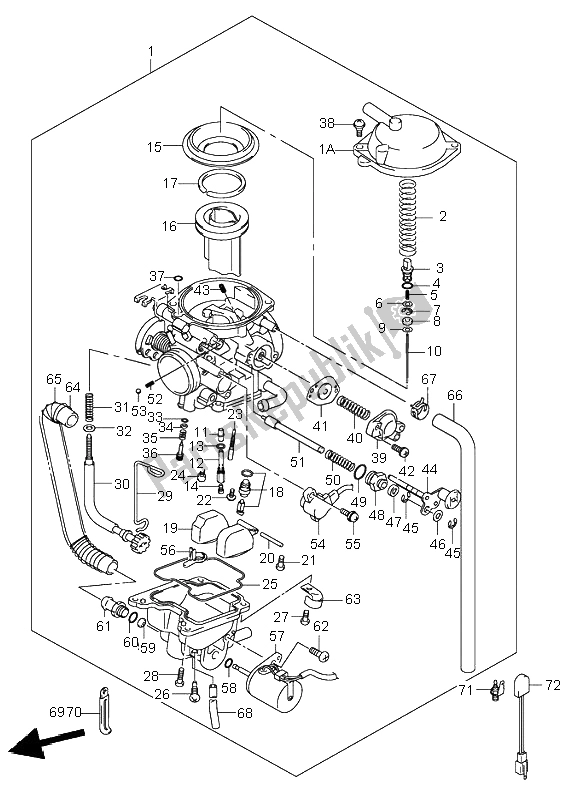 All parts for the Carburetor of the Suzuki DR Z 400S 2003