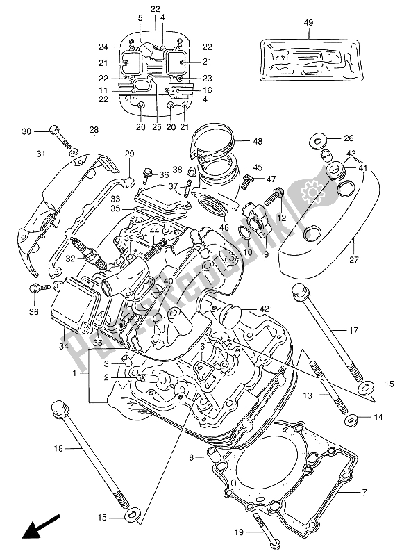 Toutes les pièces pour le Culasse (avant) du Suzuki VS 800 GL Intruder 1992
