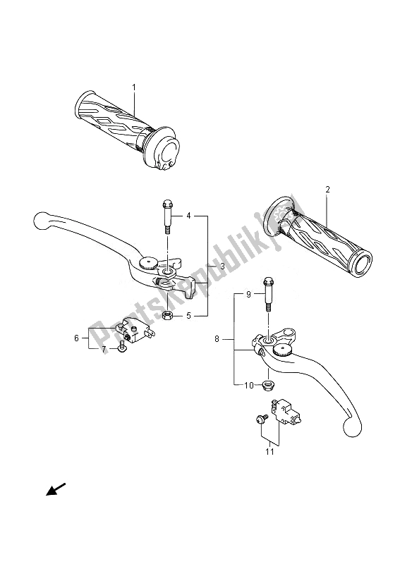 Tutte le parti per il Leva Della Maniglia del Suzuki GSX 1300 RA Hayabusa 2014