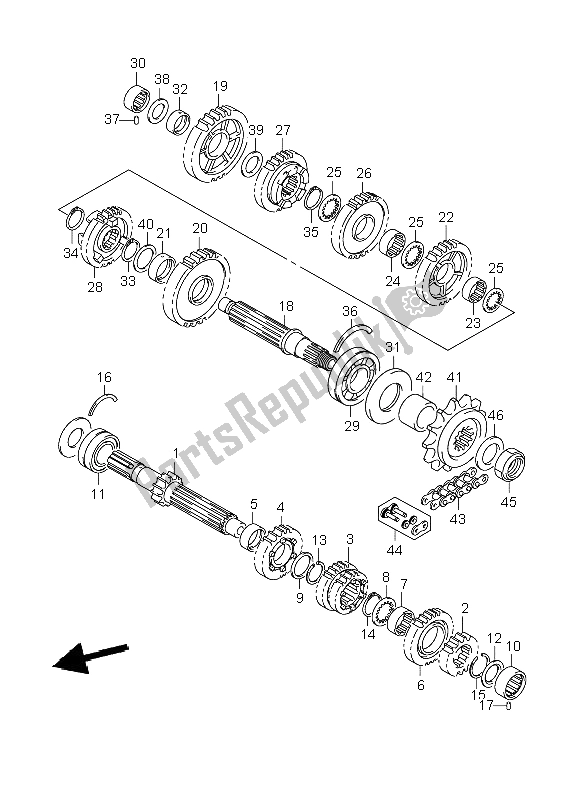 All parts for the Transmission of the Suzuki GSR 600A 2009